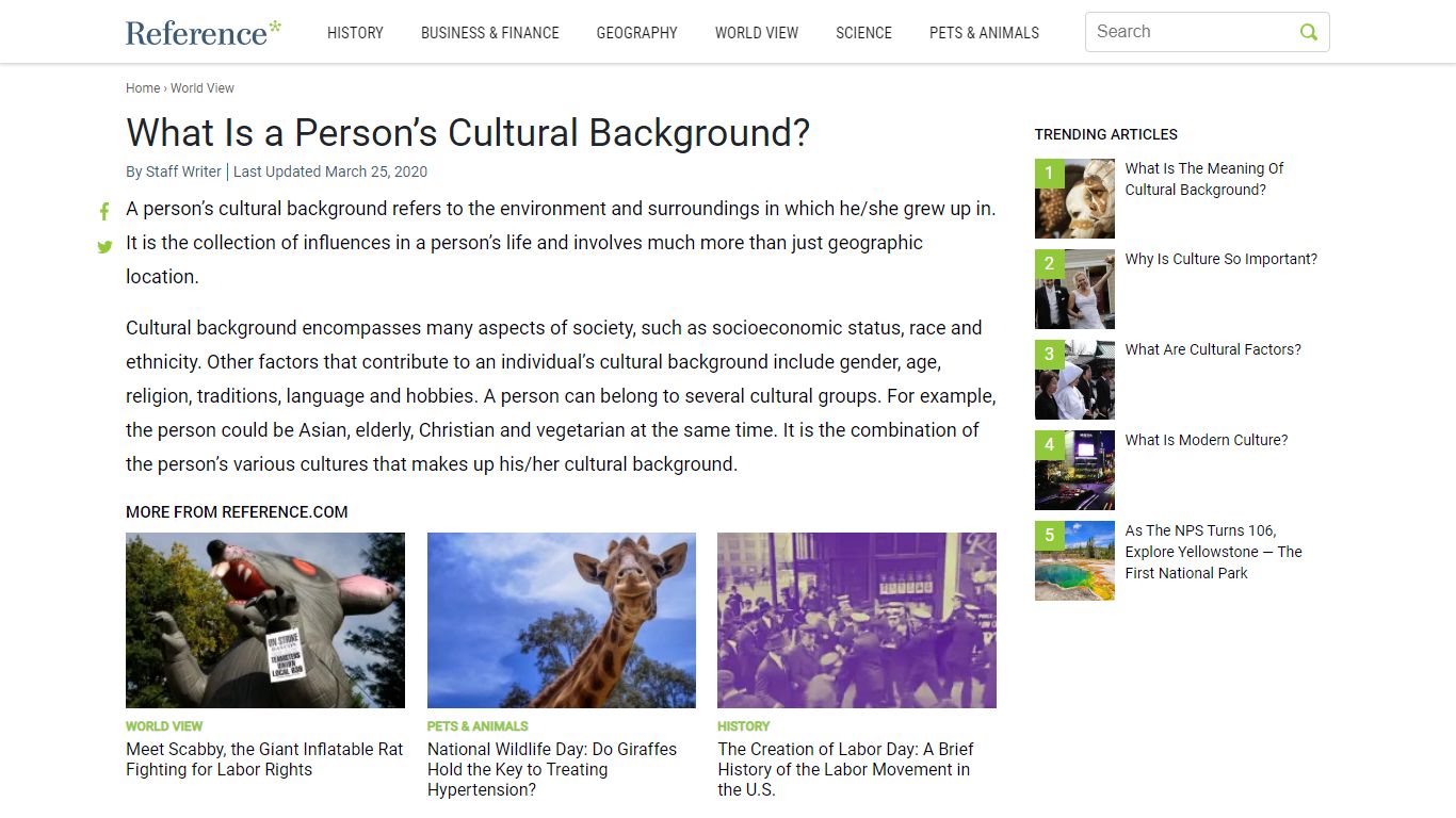 What Is a Person's Cultural Background? - Reference.com
